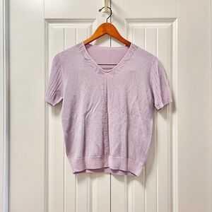 Vintage Cottagecore Pastel Lilac Knit Tee